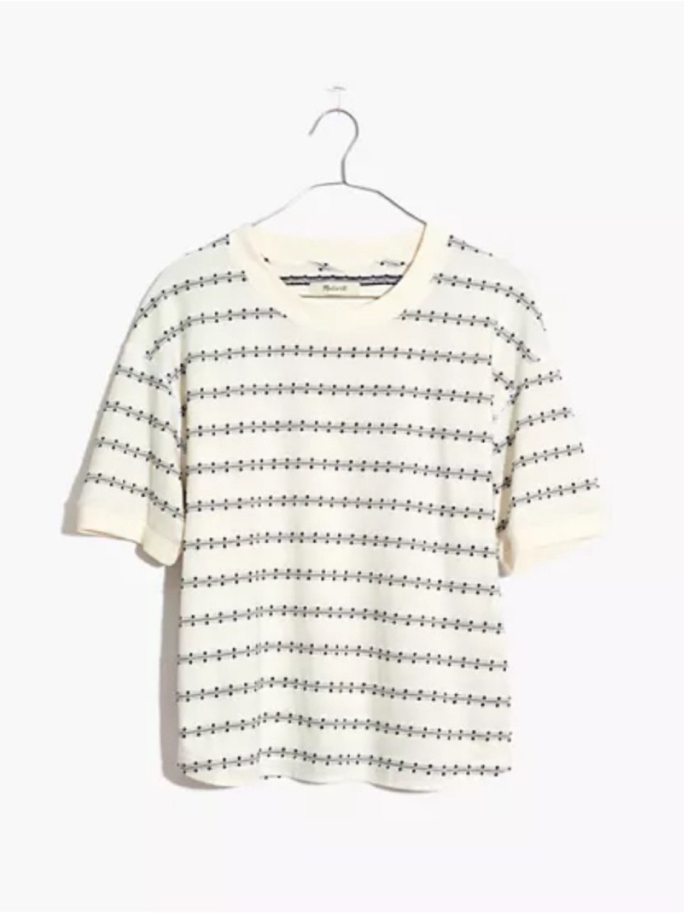 Madewell Everyday Crop Tee in Jacquard Stripe